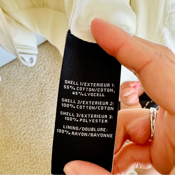 7 For All Mankind Cream Eyelet Bomber Jacket - Picture 9 of 9